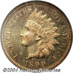 1890 1C PR66 Red NGC. Moderately reflective