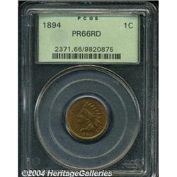 1894 1C PR66 Red PCGS. Even and bright