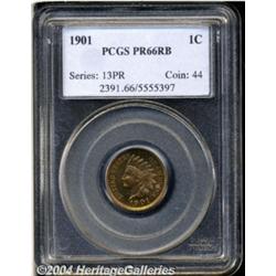 1901 1C PR66 Red and Brown PCGS. Snow-PR1. The