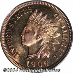 1906 1C PR66 Red PCGS. Rich cherry-red and