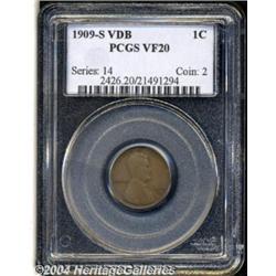 1909-S VDB 1C VF20 PCGS. This popular key-date