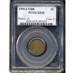 1909-S VDB 1C XF45 PCGS. This attractive