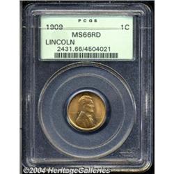 1909 1C MS66 Red PCGS. A radiant orange-gold