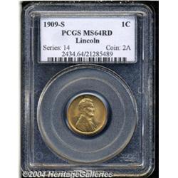 1909-S 1C MS64 Red PCGS. Well struck and