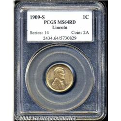 1909-S 1C MS64 Red PCGS. Boldly struck, save