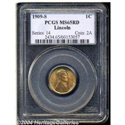 1909-S 1C MS65 Red PCGS. A sharply struck Gem