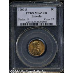 1909-S 1C MS65 Red PCGS. FS-12.2. The mintmark