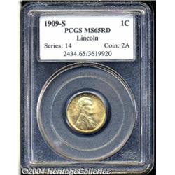 1909-S 1C MS65 Red PCGS. Well struck with