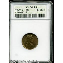 1909-S 1C S Over Horizontal S MS66 Red and