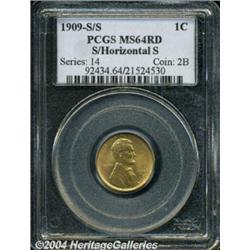 1909-S 1C S Over Horizontal S MS64 Red PCGS.