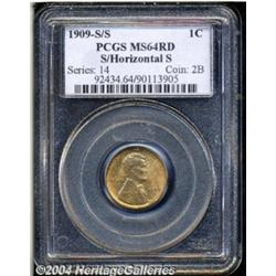 1909-S 1C S Over Horizontal S MS64 Red PCGS.