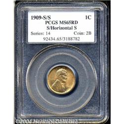 1909-S 1C S Over Horizontal S MS65 Red PCGS. A
