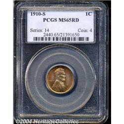 1910-S 1C MS65 Red PCGS. Well struck and fully