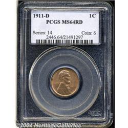 1911-D 1C MS64 Red PCGS. This early-date