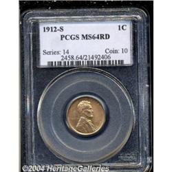 1912-S 1C MS64 Red PCGS. Both sides exhibit a