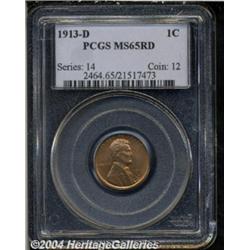1913-D 1C MS65 Red PCGS. A sharply struck and