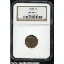 1913-S 1C MS64 Red NGC. This conditionally