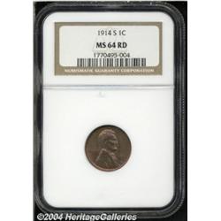 1914-S 1C MS64 Red NGC. Well struck and highly