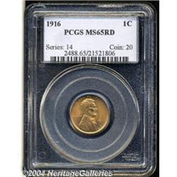 1916 1C MS65 Red PCGS. Bright orange color