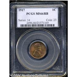 1917 1C MS66 Red and Brown PCGS. Well struck