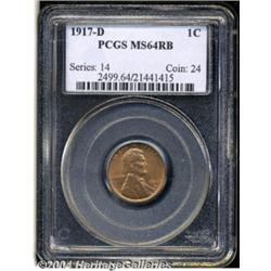 1917-D 1C MS64 Red and Brown PCGS. Well struck