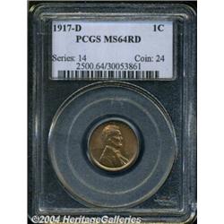 1917-D 1C MS64 Red PCGS. Boldly detailed with