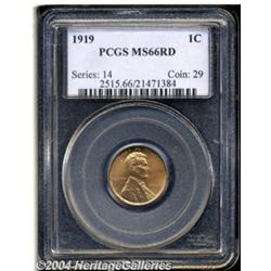 1919 1C MS66 Red PCGS. Well struck with lovely