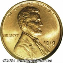 1919-D 1C MS65 Red NGC. This razor-sharp Gem