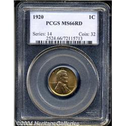 1920 1C MS66 Red PCGS. Well struck with bright