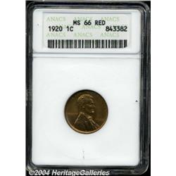 1920 1C MS66 Red ANACS. Lovely gold and orange
