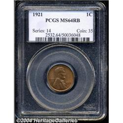 1921 1C MS64 Red and Brown PCGS. Glowing