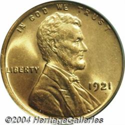 1921 1C MS66 Red PCGS. Fully struck with