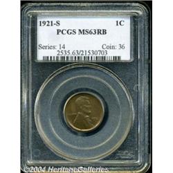 1921-S 1C MS63 Red and Brown PCGS. A little