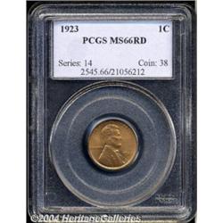 1923 1C MS66 Red PCGS. A lustrous and well