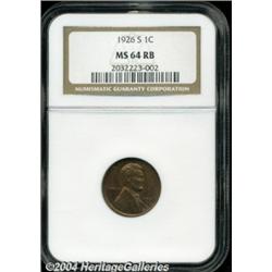 1926-S 1C MS64 Red and Brown NGC. This