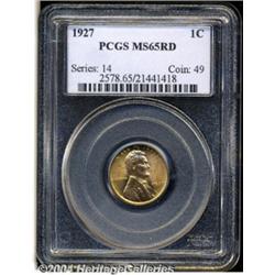 1927 1C MS65 Red PCGS. Well struck with very