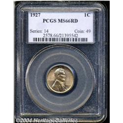 1927 1C MS66 Red PCGS. A dazzling golden-tan