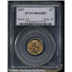 1927 1C MS66 Red PCGS. Lustrous copper-orange