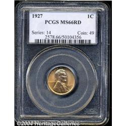 1927 1C MS66 Red PCGS. Well struck with lovely