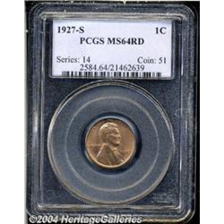 1927-S 1C MS64 Red PCGS. Very well struck for