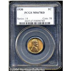 1930 1C MS67 Red PCGS. Beautiful golden and