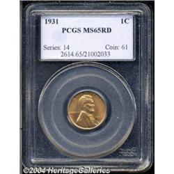 1931 1C MS65 Red PCGS. Extremely lustrous and