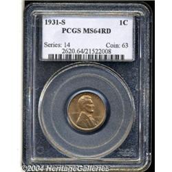 1931-S 1C MS64 Red PCGS. Bright copper color