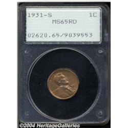 1931-S 1C MS65 Red PCGS. Well struck with very