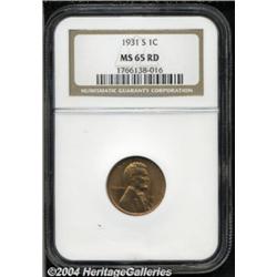 1931-S 1C MS65 Red NGC. Sharply struck with