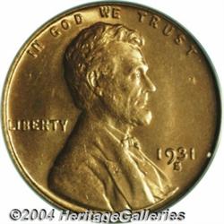 1931-S 1C MS66 Red PCGS. Silky orange-copper