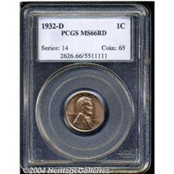 1932-D 1C MS66 Red PCGS. Well struck with even