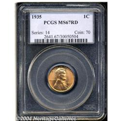 1935 1C MS67 Red PCGS. Well struck with