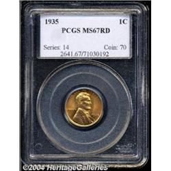 1935 1C MS67 Red PCGS. Beautiful lustrous