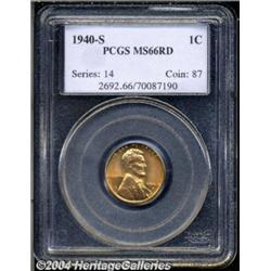 1940-S 1C MS66 Red PCGS. Brilliant,
